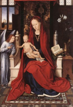  enfant - Vierge intronisée avec Enfant et Ange 1480 hollandais Hans Memling